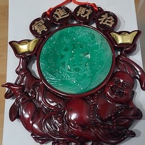 Chinese Feng Shui Laughing Buddha Wall Hanging Fortune Decor 12–16"